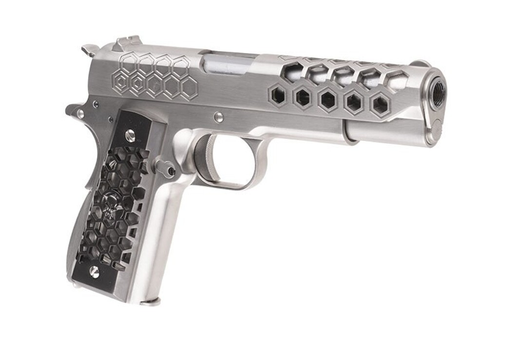 Пістолет Colt 1911 Hex Cut V.3 Silver Green Gas [WE] фото 3