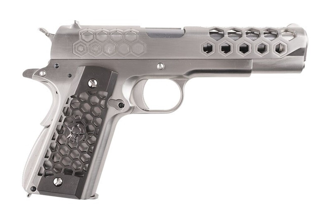 Пістолет Colt 1911 Hex Cut V.3 Silver Green Gas [WE] фото 4