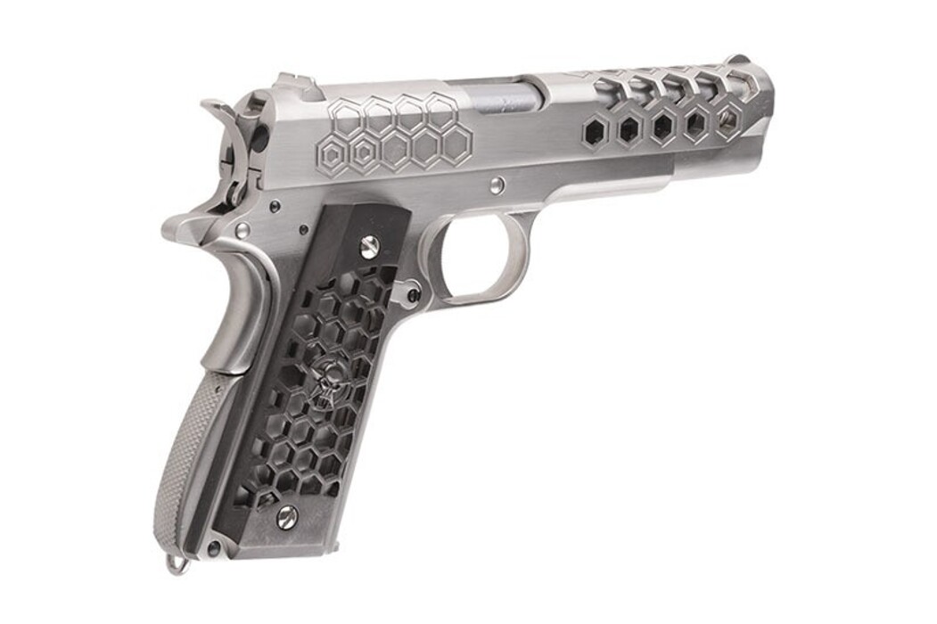 Пістолет Colt 1911 Hex Cut V.3 Silver Green Gas [WE] фото 5