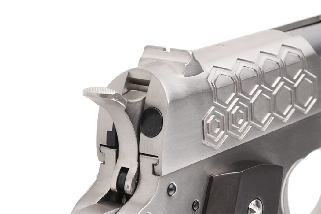 Пістолет Colt 1911 Hex Cut V.3 Silver Green Gas [WE] фото 7