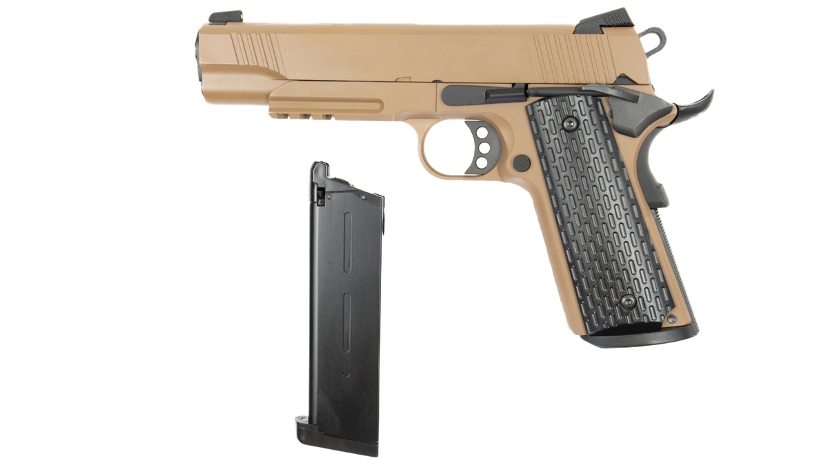 Пистолет Kimber Desert Warrior Army Metal R28 - tan Green Gas фото 5
