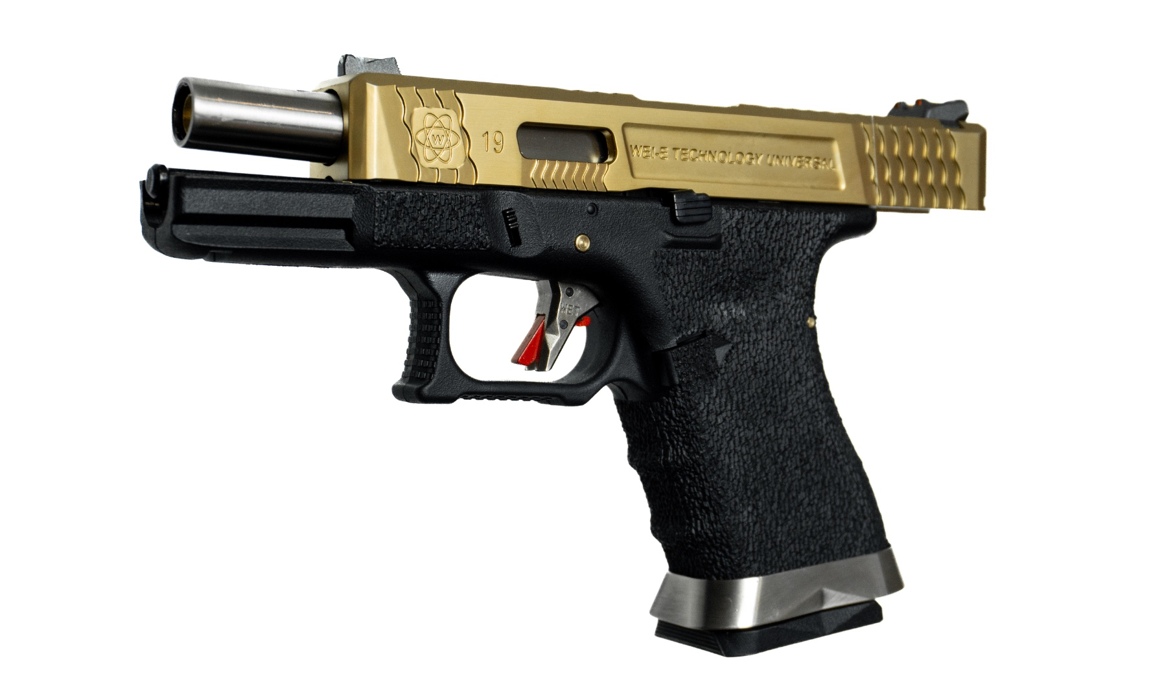 Пістолет Glock 19 Force Metal Black-bronze Green Gas WE фото 4